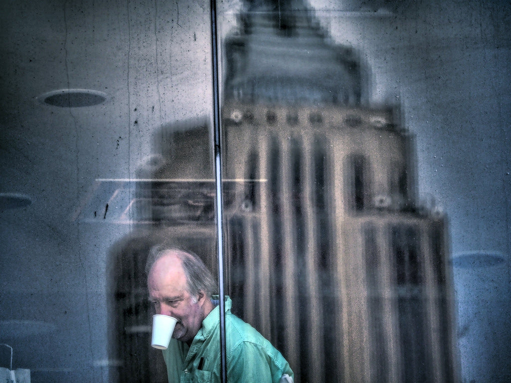 Empire State And Man With Cup