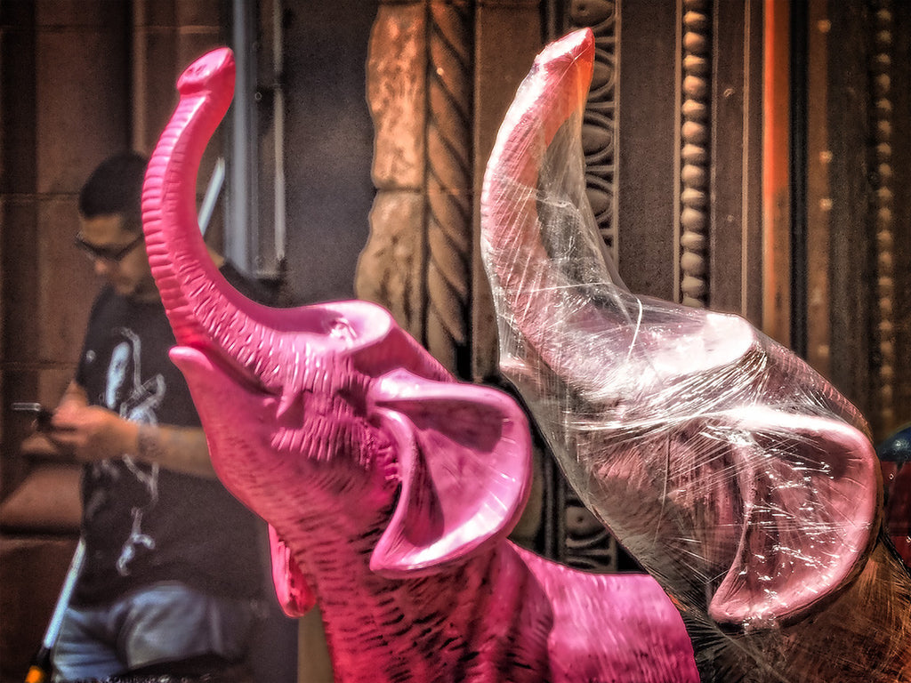 Plastic Covered Pink Elephant